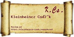 Kleinheincz Csák névjegykártya
